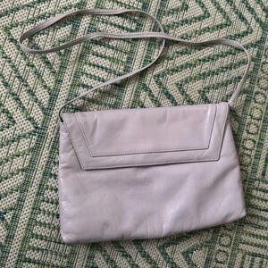 Vintage TONI Lavender Leather Women's Small Crossbody Bag Snap Closure VGUC